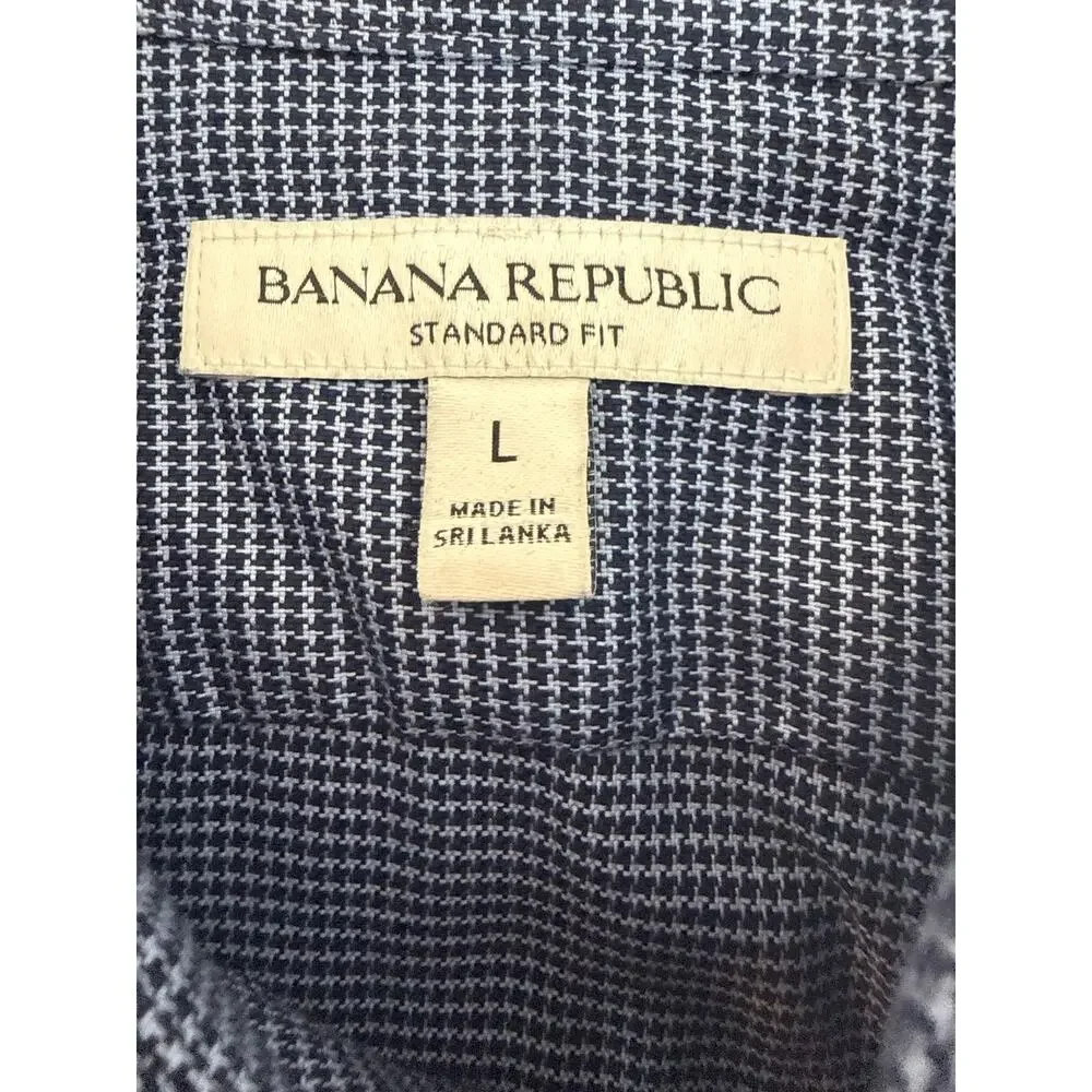 Banana Republic Men's L Houndstooth Cotton Dress Shirt